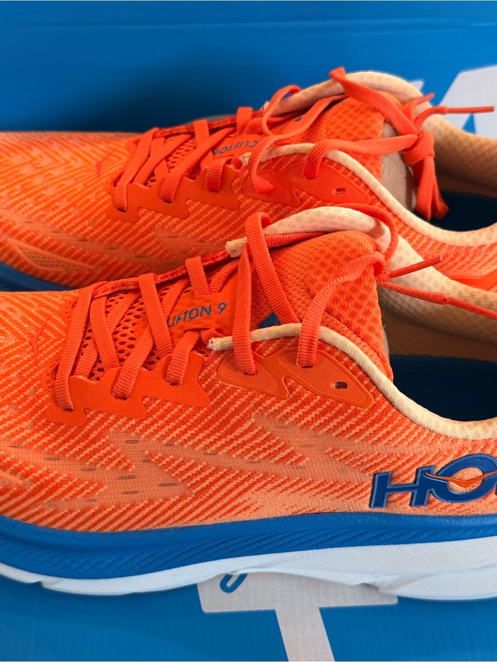 New Hoka Orange and Blue Men's Athletic Running Shoes Size 10.5 - Picture 3 of 9